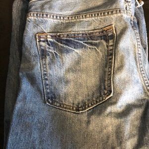 Blue ripped jeans slim